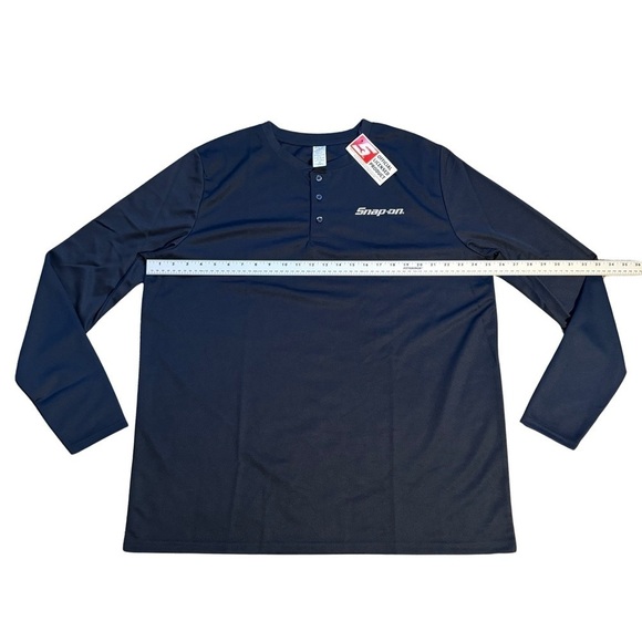 Snap-On Tools Blue Long Sleeve Jersey Mesh Henley Performance Shirt - XXL - Picture 5 of 6